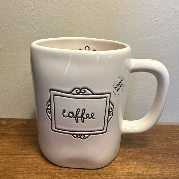 Rae Dunn Double Sided “Coffee” Cursive Mug - Picture 1 of 3